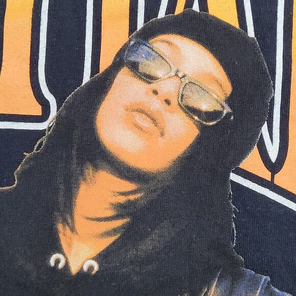 Aaliyah Rap-Tee Shirt Womens Large 20x27 Black R&B - Picture 8 of 12